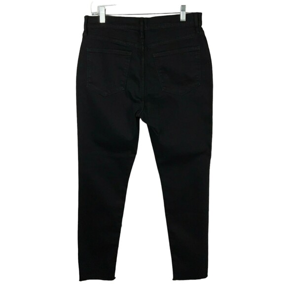a.n.a. Women's High Rise Skinny Jeans Black Stretch Denim Jeans size 12 Unhemmed - Picture 2 of 10